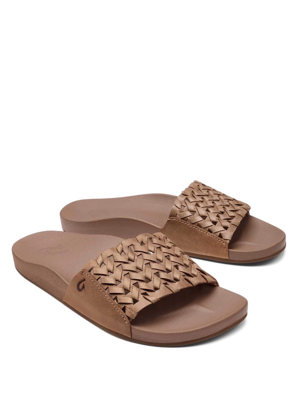 OluKai OluKai Kamola Woven Braided Leather Summer Beachy Slide Sandals • size 10